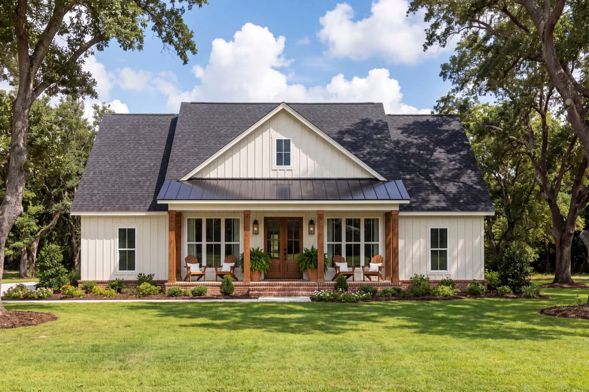 Plan 52057HZ: Modern Farmhouse House Plan with 3 Bedrooms and Outdoor Kitchen - Image #4 - Country, Modern Farmhouse, Traditional, Transitional