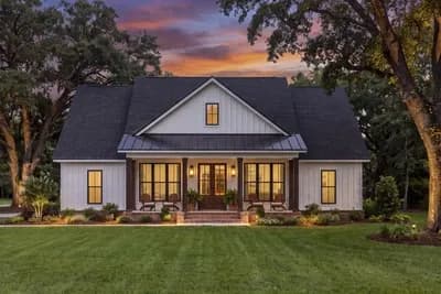Modern Farmhouse House Plan with 3 Bedrooms and Outdoor Kitchen