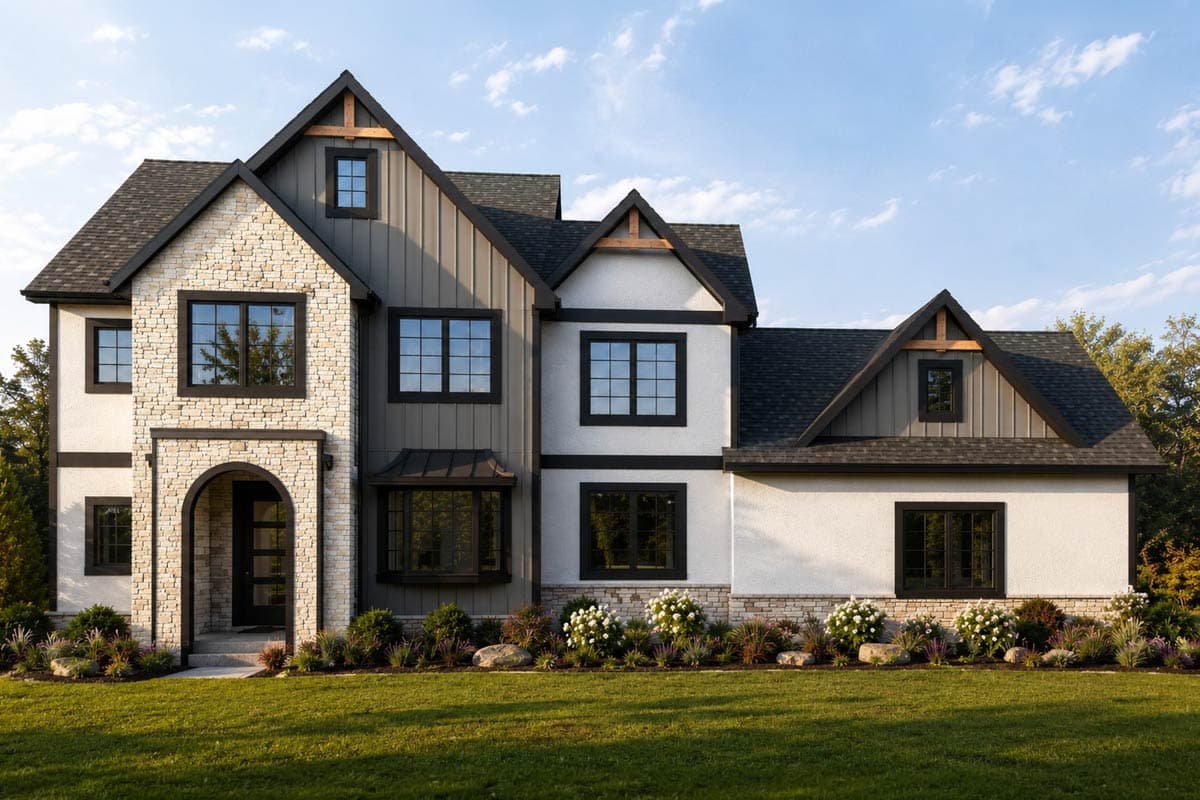 Plan image - 135469GRA:Spacious New American House Plan with Seven Bedrooms and Three-Car Garage