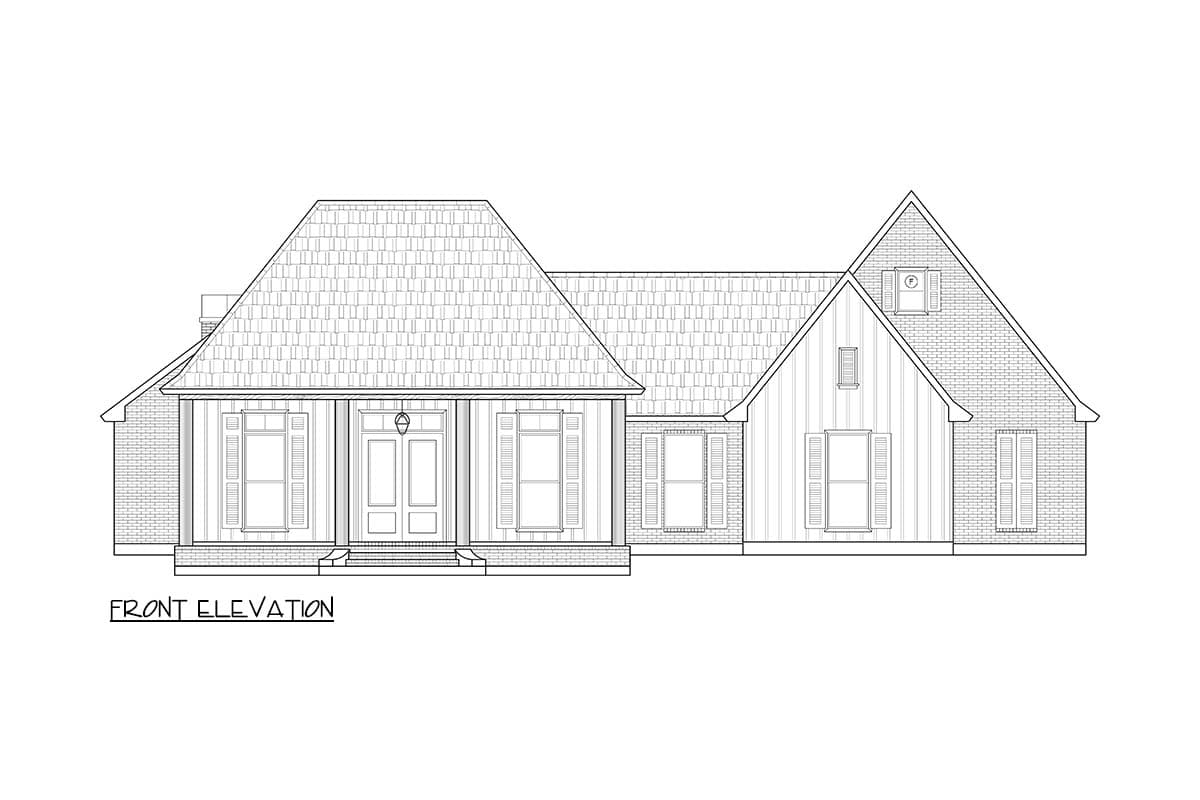 Plan 170024ADS: Farmhouse House Plan with Three Bedrooms and Side Entry Garage - Image #2 - Acadian, Farmhouse, Southern