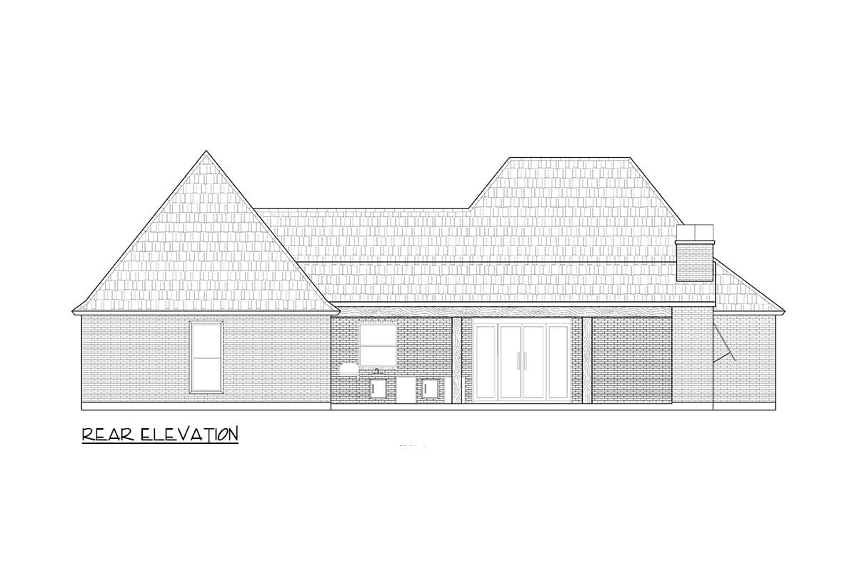 Plan 170024ADS: Farmhouse House Plan with Three Bedrooms and Side Entry Garage - Image #4 - Acadian, Farmhouse, Southern