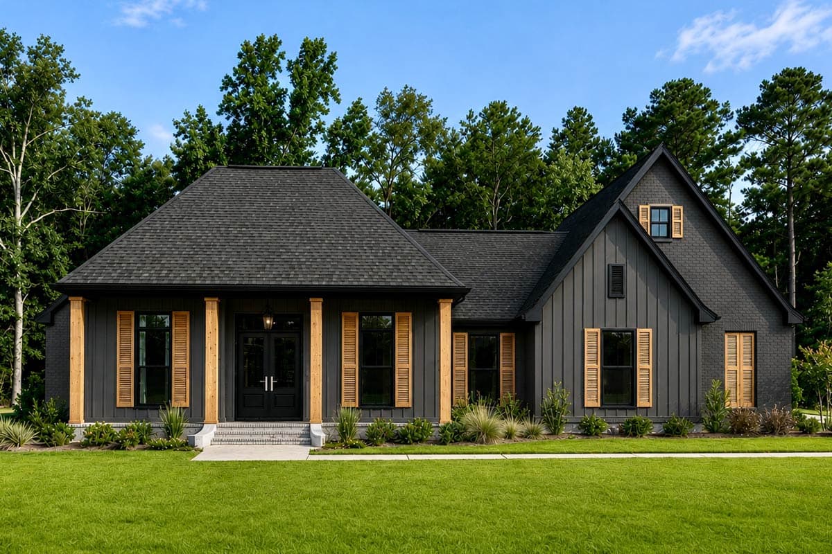 Plan 170024ADS: Farmhouse House Plan with Three Bedrooms and Side Entry Garage - Image #2 - Acadian, Farmhouse, Southern