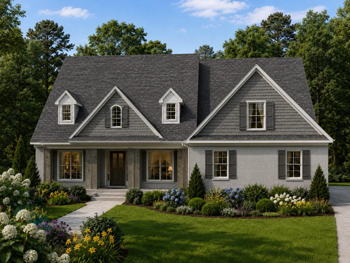 Plan 849160PGE: Craftsman Farmhouse House Plan with Three Bedrooms and Side-Entry Garage - Image #2 - Craftsman, Farmhouse, Traditional