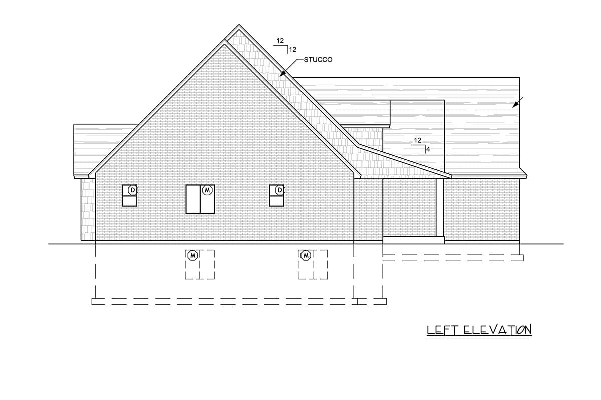 Plan 849160PGE: Craftsman Farmhouse House Plan with Three Bedrooms and Side-Entry Garage - Image #4 - Craftsman, Farmhouse, Traditional