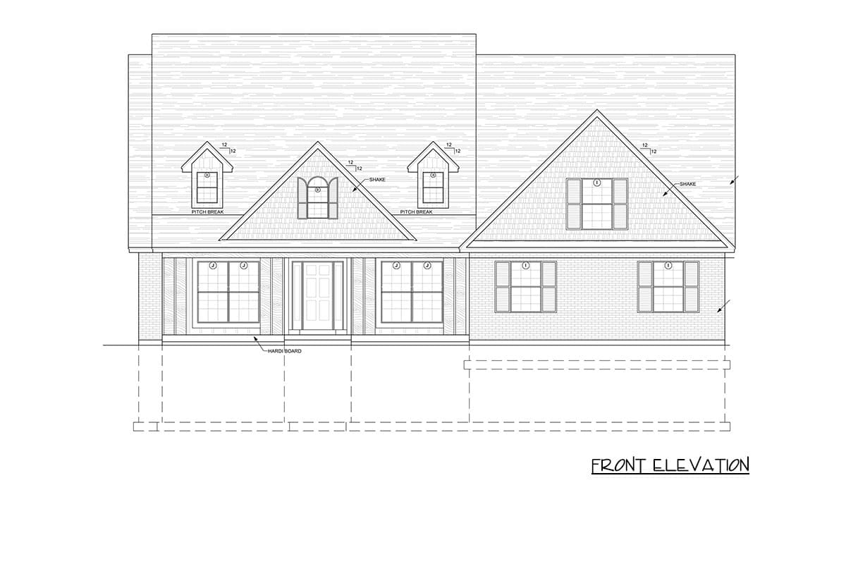 Plan 849160PGE: Craftsman Farmhouse House Plan with Three Bedrooms and Side-Entry Garage - Image #3 - Craftsman, Farmhouse, Traditional