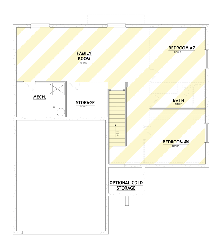 Plan 849162PGE: Five Bedroom Craftsman House Plan with Two Car Garage - Floor Plan - Optionally Finished Basement - Craftsman, Farmhouse, Traditional