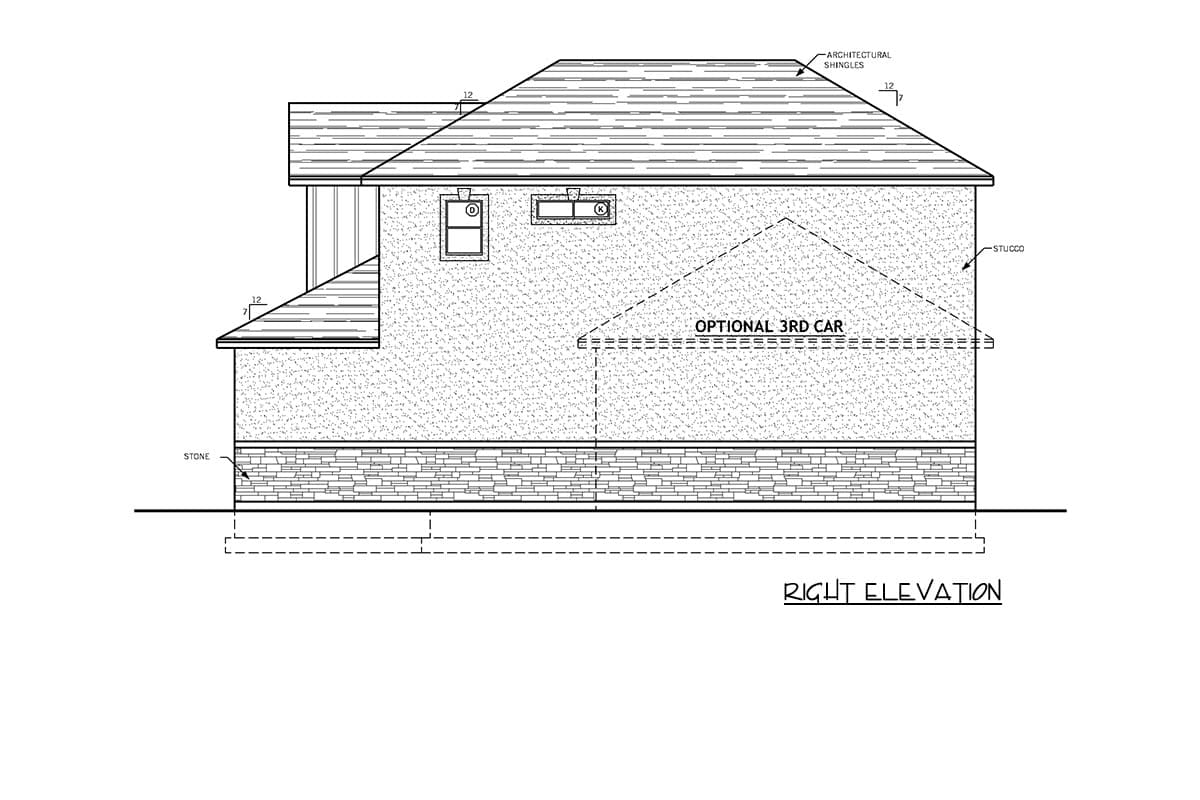 Plan 849163PGE: Traditional Three Bedroom House Plan with Two Car Garage - Image #6 - Craftsman, Traditional