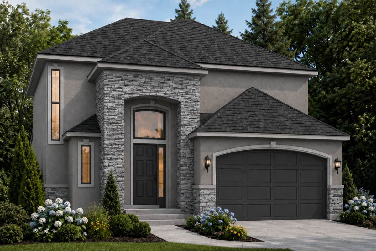 Plan 849167PGE: Traditional Two-Story House Plan with Three Bedrooms and Two-Car Garage - Image #2 - Traditional
