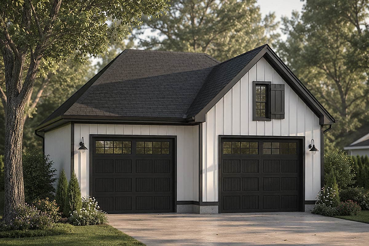 Plan 83686CRW: Modern Farmhouse 2-Car Garage Plan - Image #1 - Farmhouse, New American, Traditional