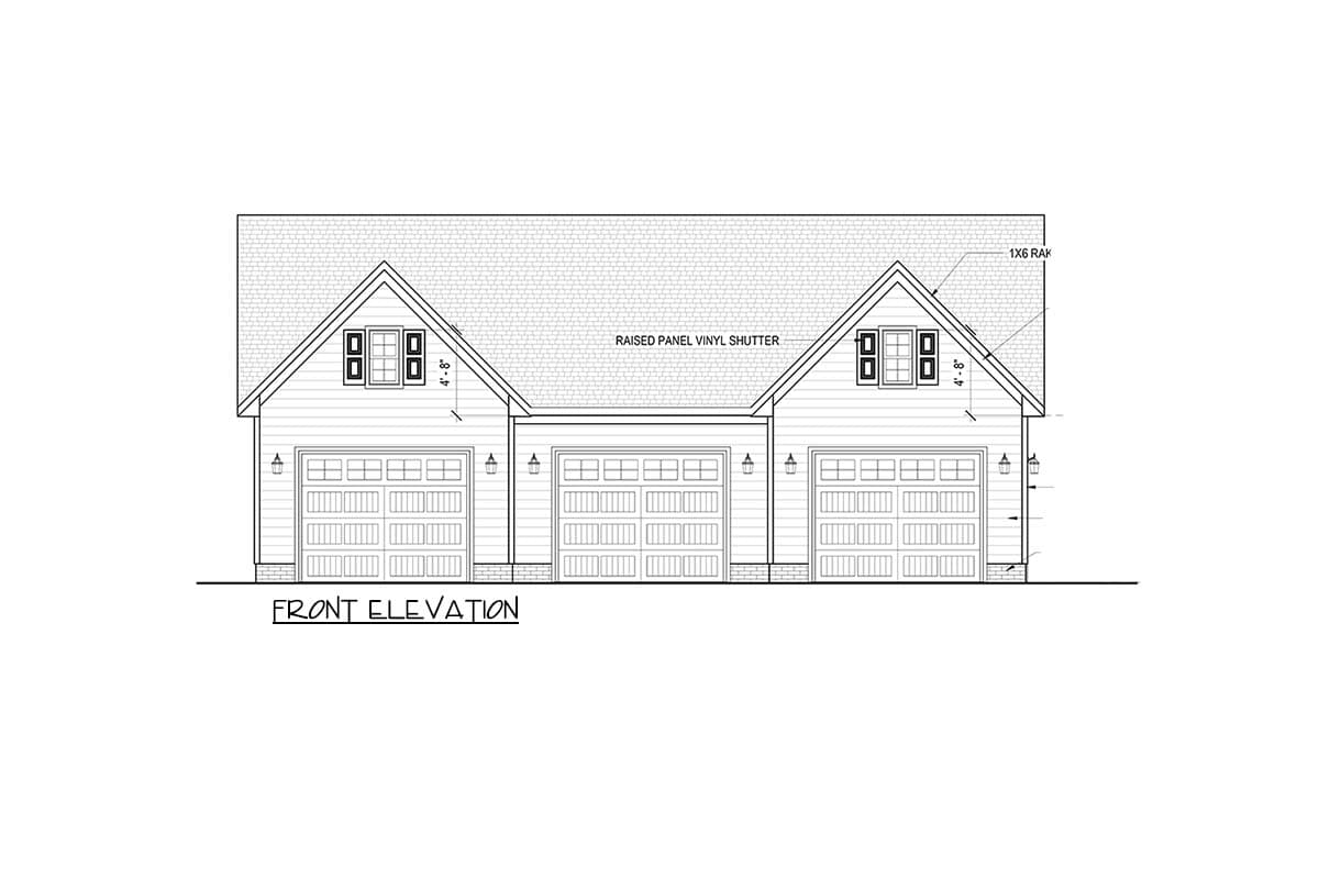 Plan 83687CRW: Charming 3-Car Garage House Plan with Modern Farmhouse Appeal - Image #2 - Farmhouse, New American, Traditional