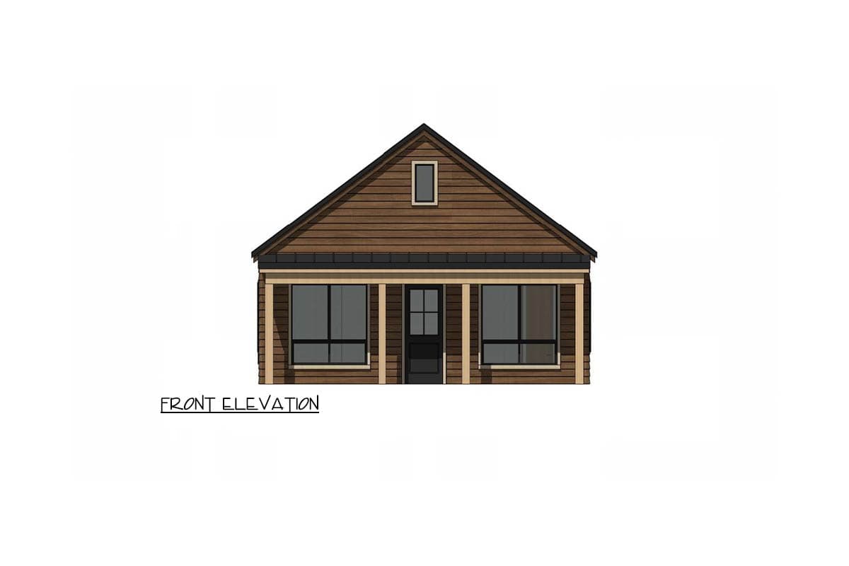 Plan 420204WNT: Cozy Mountain Cabin House Plan with Two Bedrooms and Vaulted Ceilings - Image #2 - Cabin, Mountain, Rustic