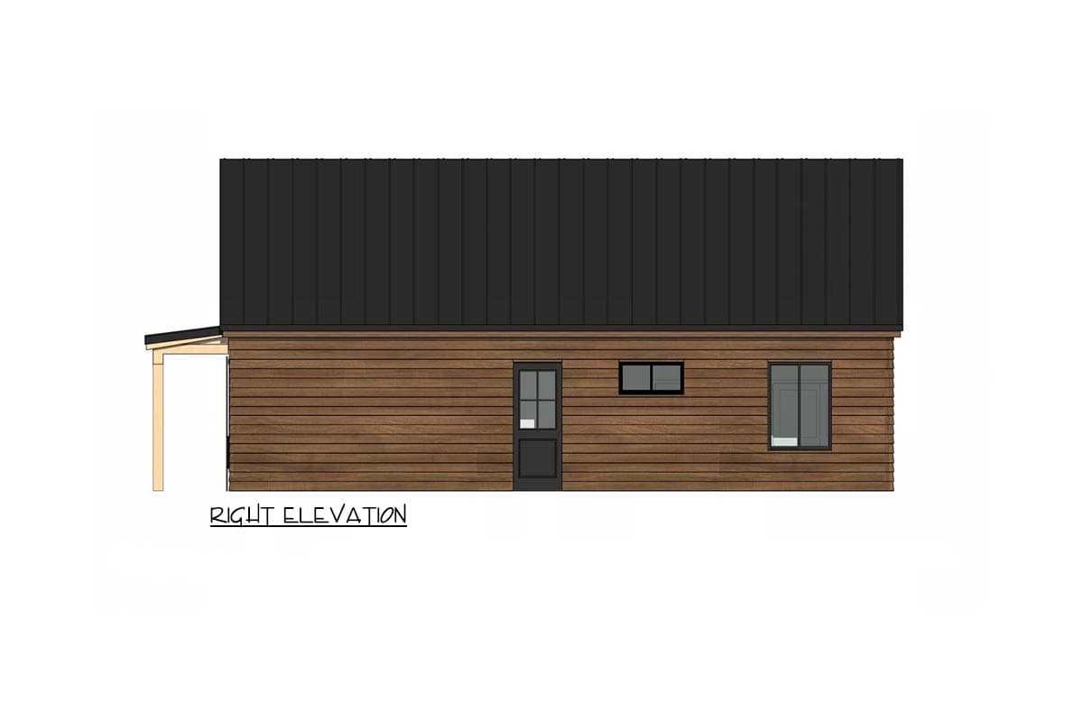 Plan 420204WNT: Cozy Mountain Cabin House Plan with Two Bedrooms and Vaulted Ceilings - Image #5 - Cabin, Mountain, Rustic
