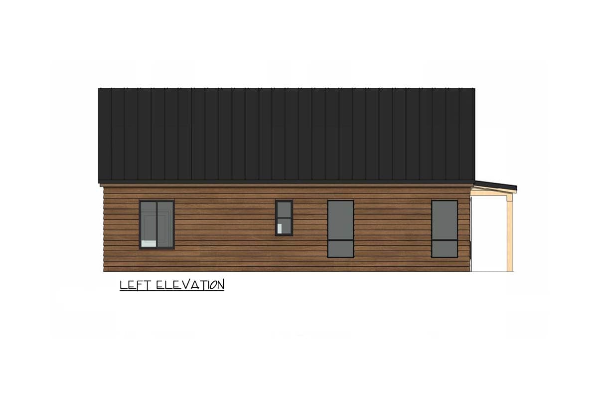 Plan 420204WNT: Cozy Mountain Cabin House Plan with Two Bedrooms and Vaulted Ceilings - Image #3 - Cabin, Mountain, Rustic