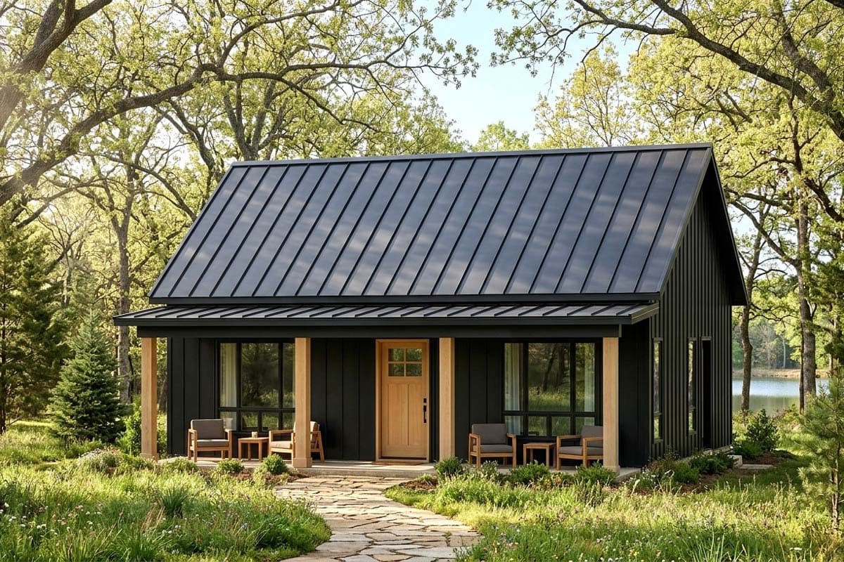 Plan image - 420205WNT:Charming Country Cabin House Plan with Flexible Two Bedroom Layout