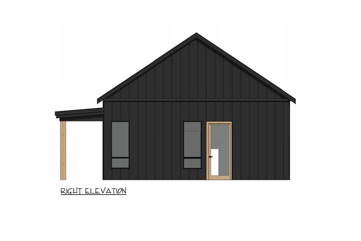 Plan 420205WNT: Charming Country Cabin House Plan with Flexible Two Bedroom Layout - Image #5 - Cabin, Country