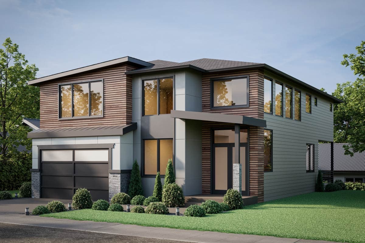Plan 666318RAF: Contemporary New American House Plan with Seven Bedrooms and Two Car Garage - Image #2 - Contemporary, Craftsman, Modern, New American, Northwest
