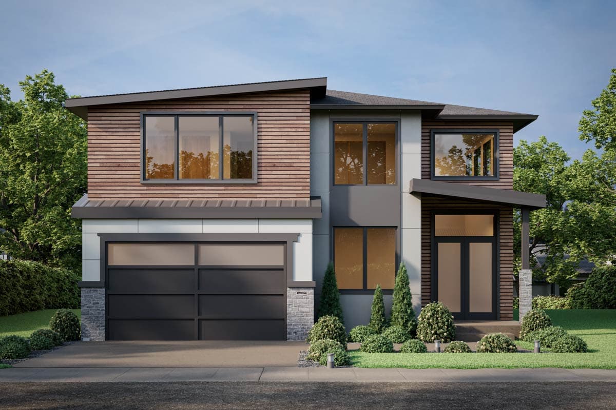 Plan image - 666318RAF:Contemporary New American House Plan with Seven Bedrooms and Two Car Garage