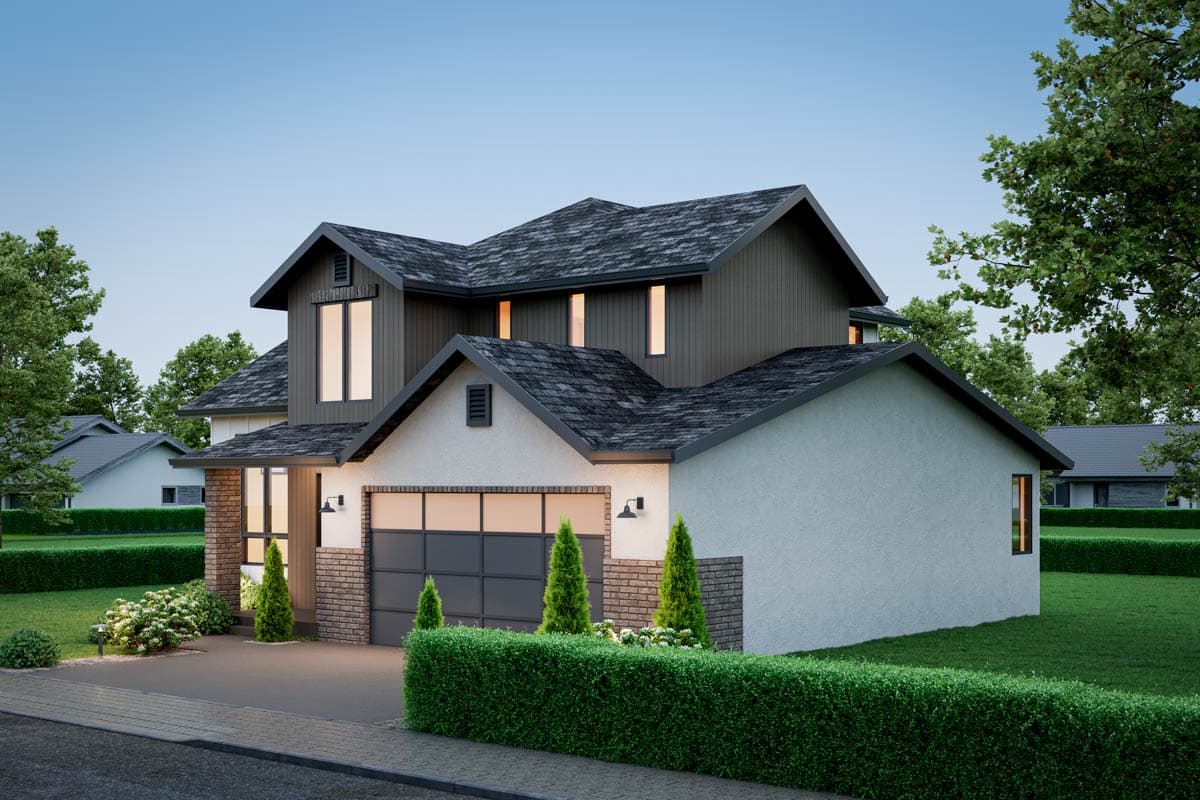 Plan 666320RAF: Modern New American House Plan with Loft and Two Bedrooms - Image #2 - Log Cabin, New American, Northwest