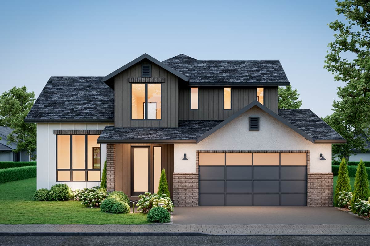 Plan image - 666320RAF:Modern New American House Plan with Loft and Two Bedrooms