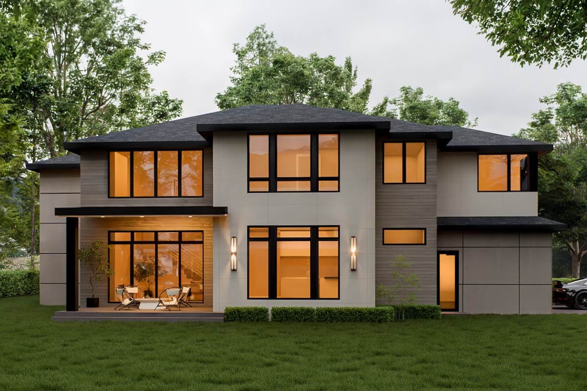 Plan 666321RAF: Contemporary Northwest House Plan with 5 Bedrooms and 3-Car Garage - Image #3 - Contemporary, Modern, Northwest