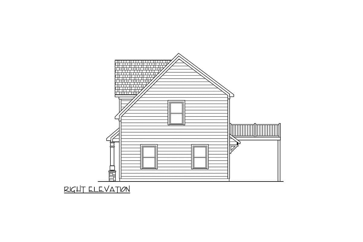 Plan 360125DK: Charming Carriage House Plan with Two Bedrooms and Four Car Garage - Image #4 - Carriage, Craftsman, Farmhouse, New American