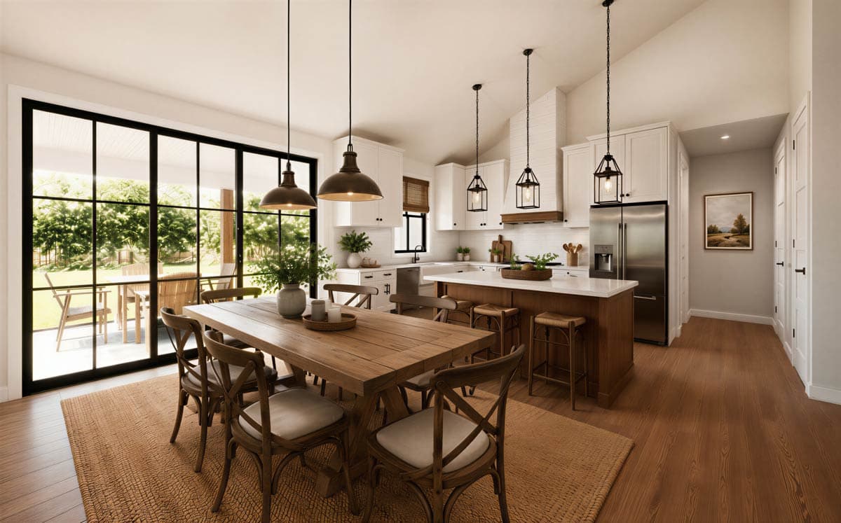 Plan 69926AM: Modern Farmhouse House Plan with Three Bedrooms and Vaulted Ceilings - Image #6 - Modern Farmhouse, Ranch, Traditional