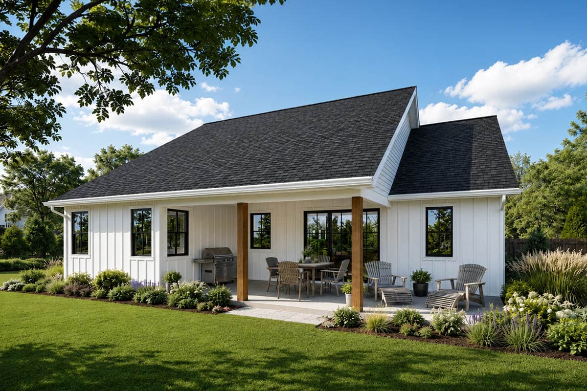 Plan 69926AM: Modern Farmhouse House Plan with Three Bedrooms and Vaulted Ceilings - Image #4 - Modern Farmhouse, Ranch, Traditional