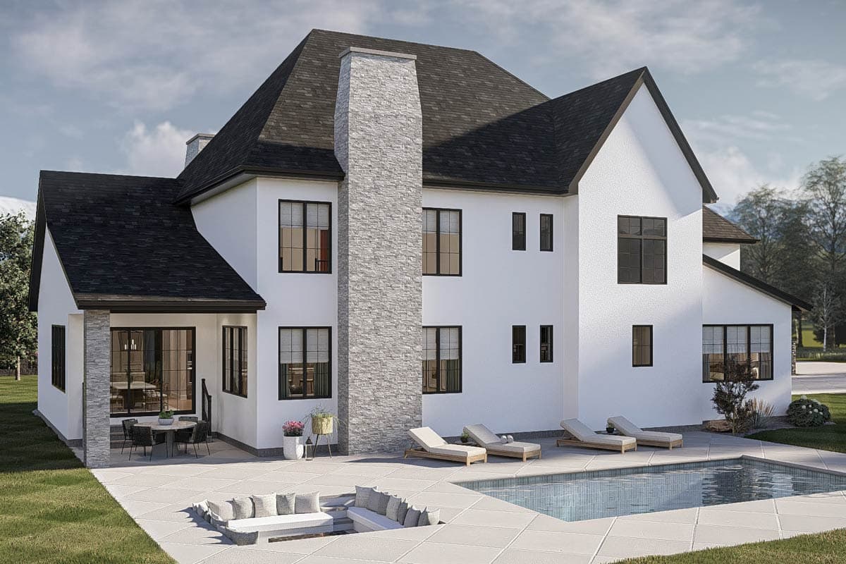 Plan 623668DJ:  Transitional House Plan with Four Bedrooms and Three Car Garage - Image #8 - European, Modern, New American, Transitional