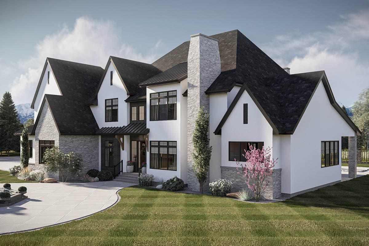 Plan 623668DJ:  Transitional House Plan with Four Bedrooms and Three Car Garage - Image #9 - European, Modern, New American, Transitional