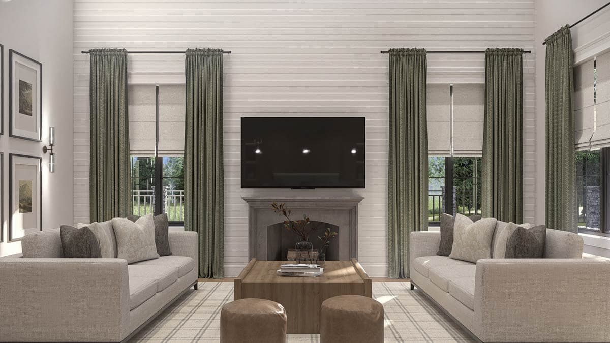 Plan 623668DJ:  Transitional House Plan with Four Bedrooms and Three Car Garage - Image #13 - European, Modern, New American, Transitional