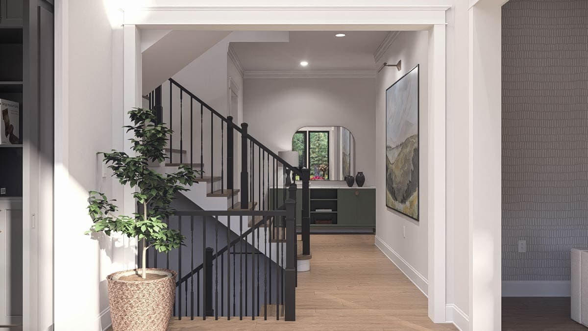 Plan 623668DJ:  Transitional House Plan with Four Bedrooms and Three Car Garage - Image #12 - European, Modern, New American, Transitional