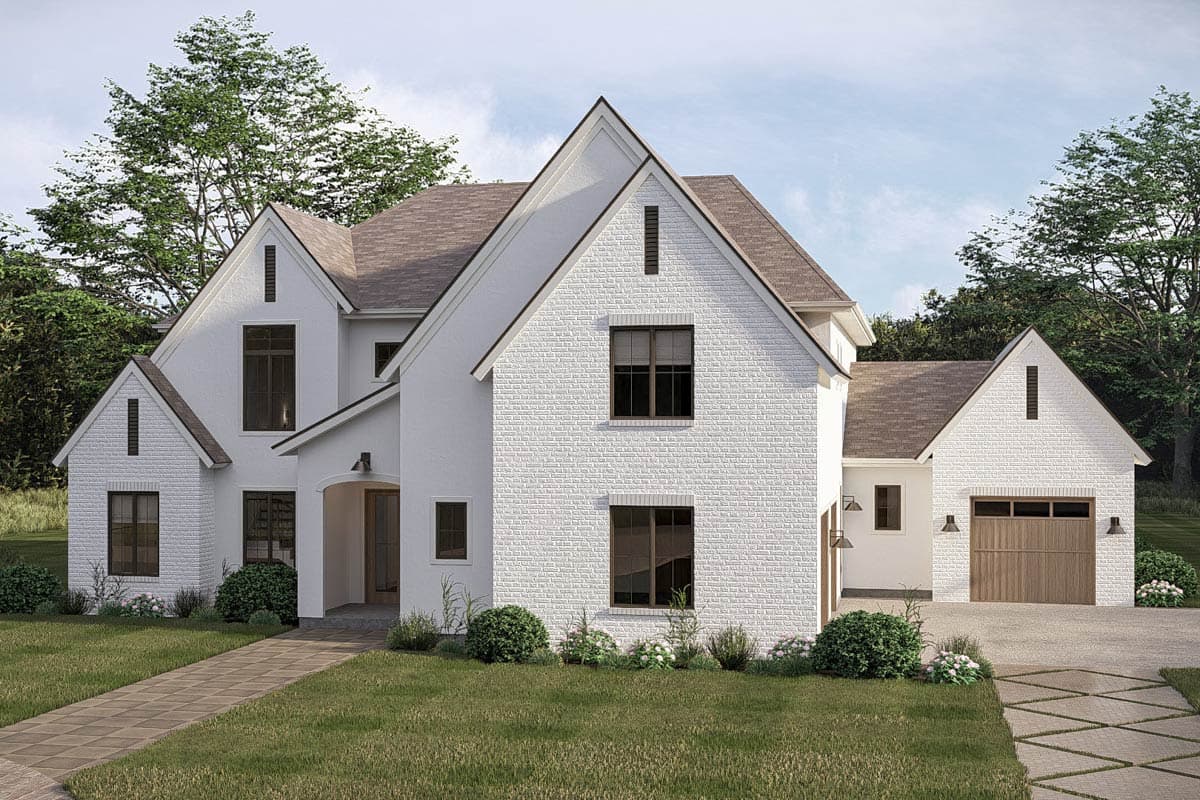 Plan 623669DJ: European Inspired Luxury House Plan with 5 Bedrooms and 3-Car Garage - Image #3 - European, Traditional
