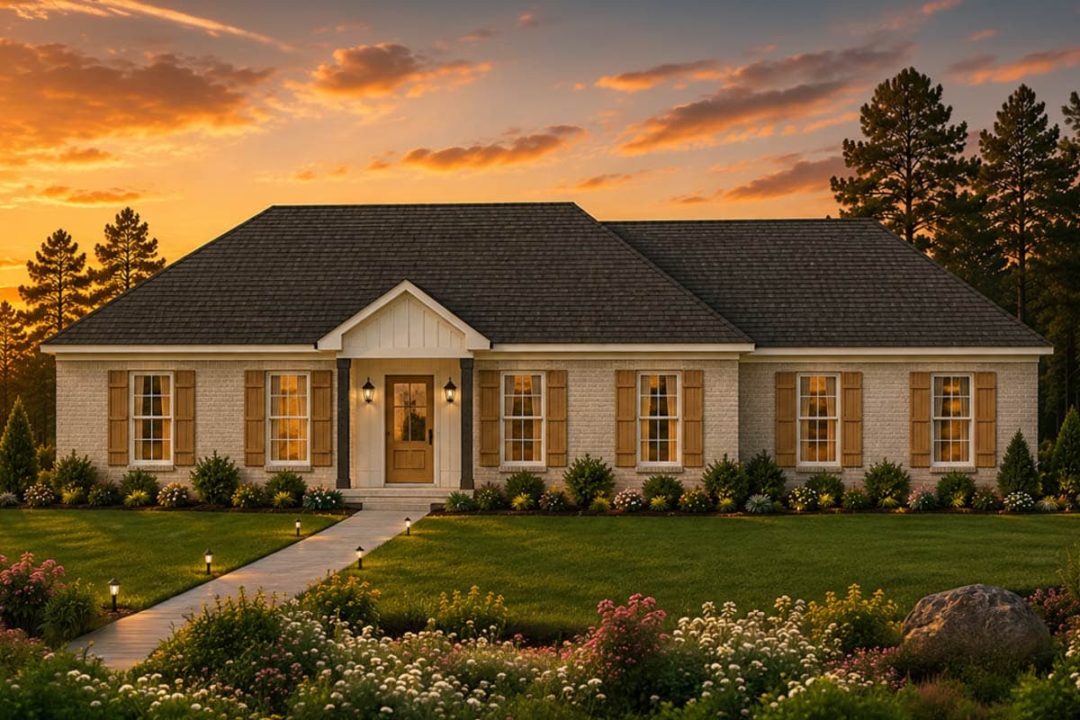 Plan 83973JW: Southern Ranch House Plan with Two Bedrooms and Two-Car Garage - Image #2 - Ranch, Southern, Traditional