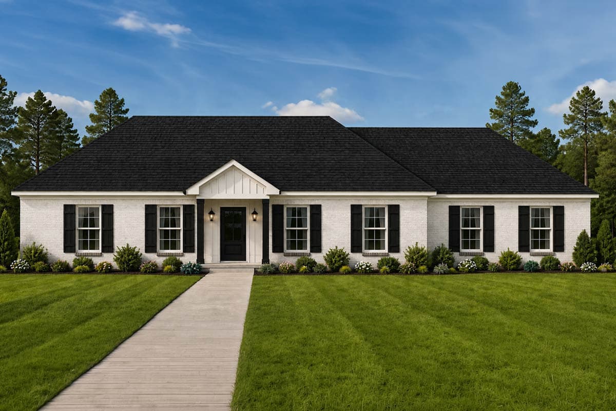 Plan 83973JW: Southern Ranch House Plan with Two Bedrooms and Two-Car Garage - Image #4 - Ranch, Southern, Traditional