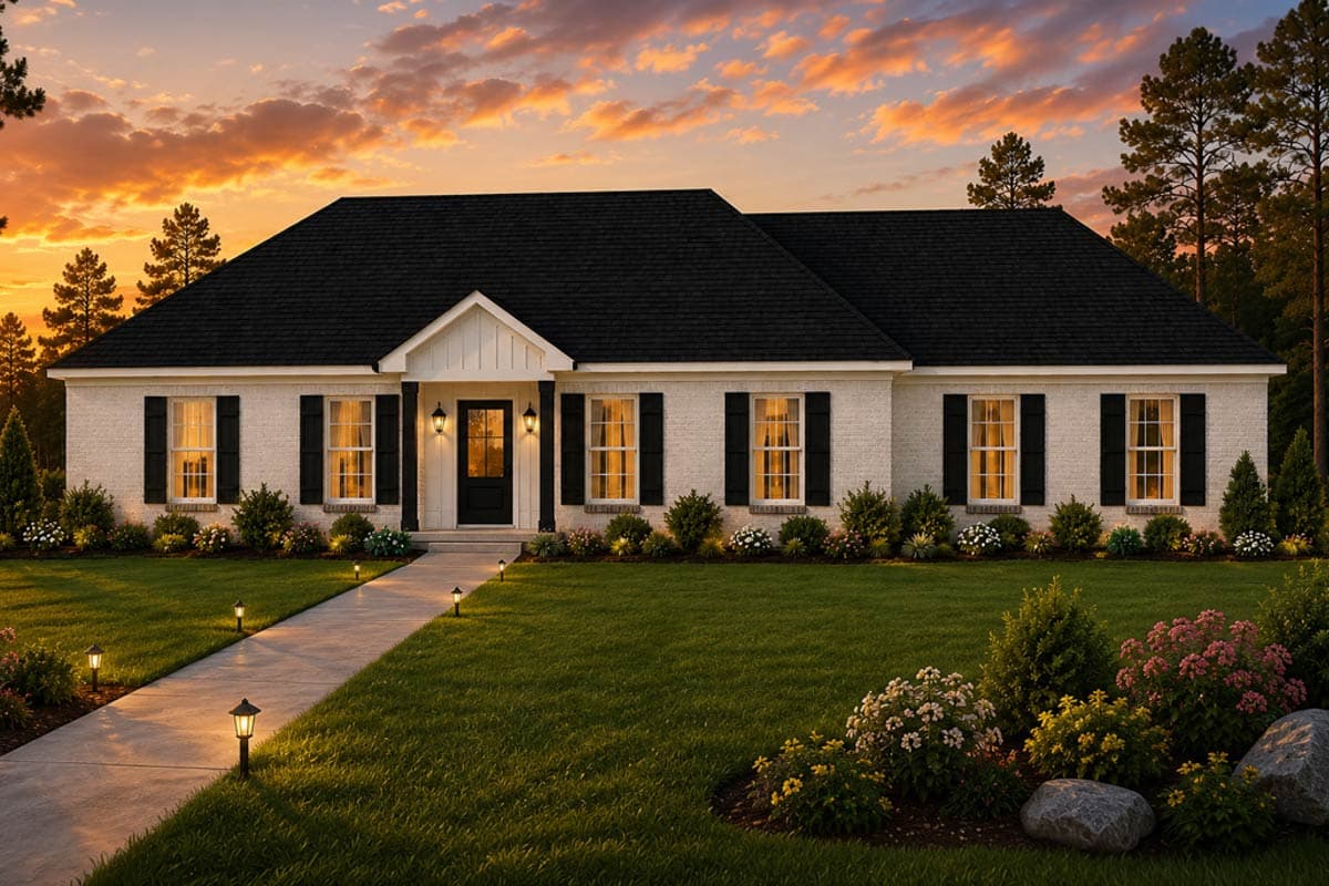 Plan 83973JW: Southern Ranch House Plan with Two Bedrooms and Two-Car Garage - Image #3 - Ranch, Southern, Traditional