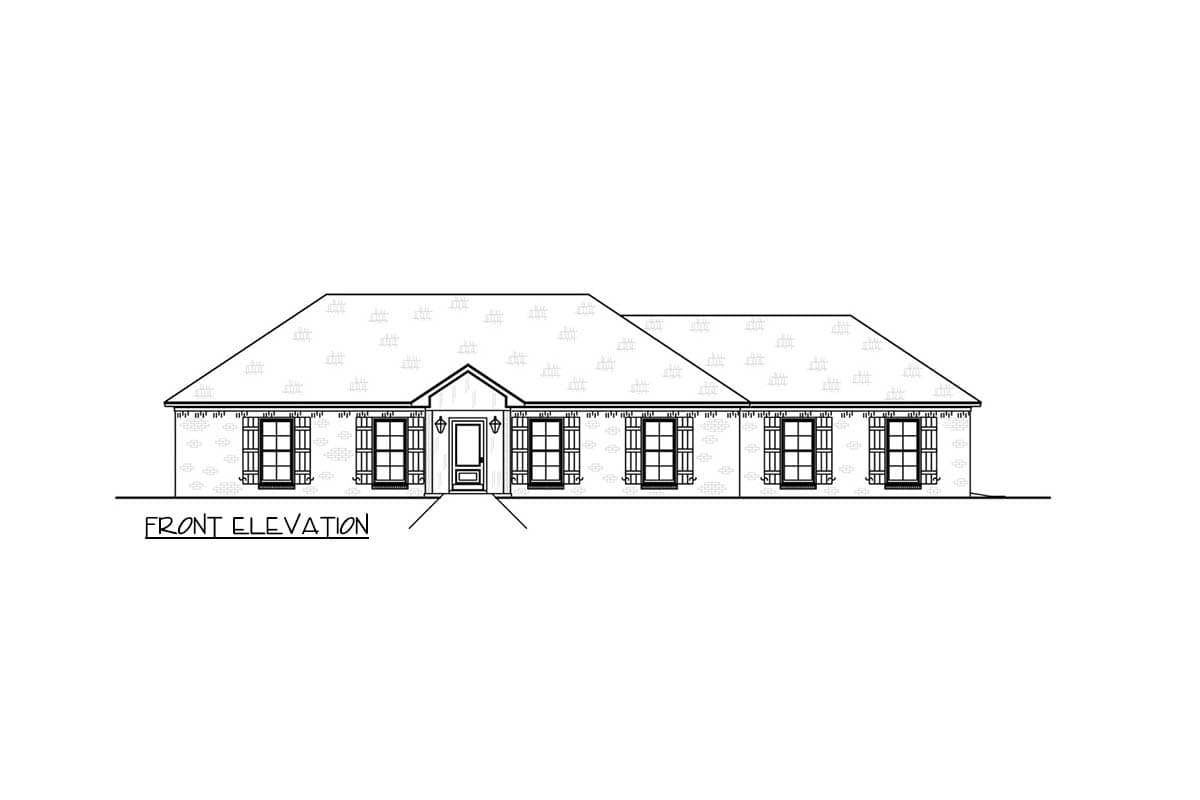 Plan 83973JW: Southern Ranch House Plan with Two Bedrooms and Two-Car Garage - Image #6 - Ranch, Southern, Traditional