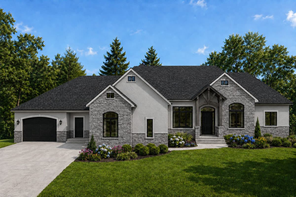 Plan image - 849169PGE:European French Country House Plan with 3 Bedrooms and 3-Car Garage