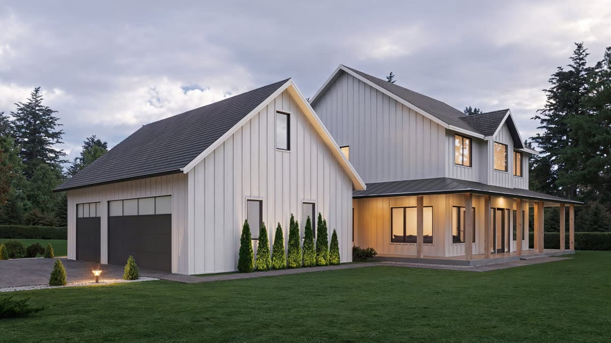 Plan 666322RAF: Contemporary Modern Farmhouse House Plan with 4 Bedrooms and 3-Car Garage - Image #4 - Contemporary, Modern Farmhouse