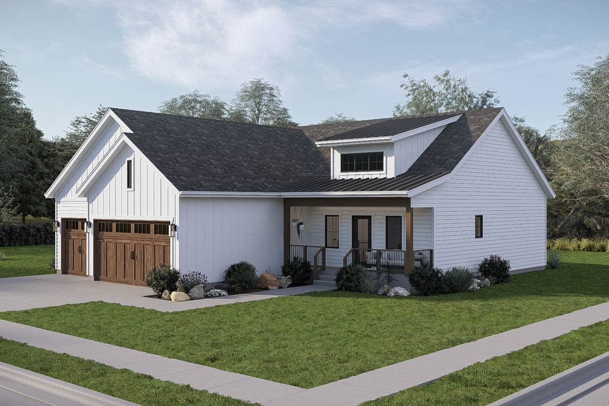 Plan 623670DJ: Modern Farmhouse House Plan with 3 Bedrooms and 3-Car Garage - Image #8 - Modern Farmhouse, New American