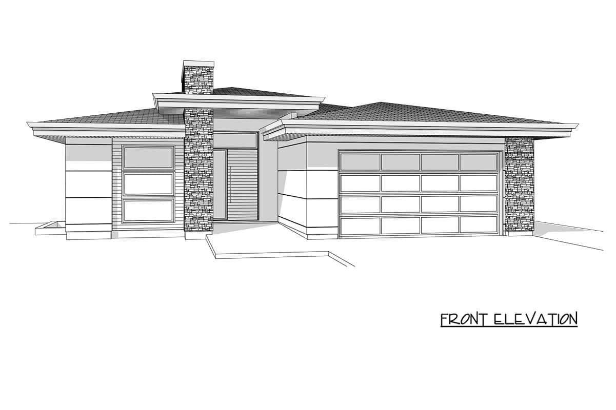 Plan 144121UPR: Contemporary Modern House Plan with 3 Bedrooms and Walkout Lower Level - Image #3 - Contemporary, Craftsman, Modern, Northwest, Transitional