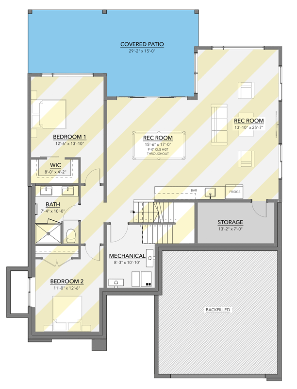 Plan 144121UPR: Contemporary Modern House Plan with 3 Bedrooms and Walkout Lower Level - Floor Plan - Optionally Finished Basement - Contemporary, Craftsman, Modern, Northwest, Transitional