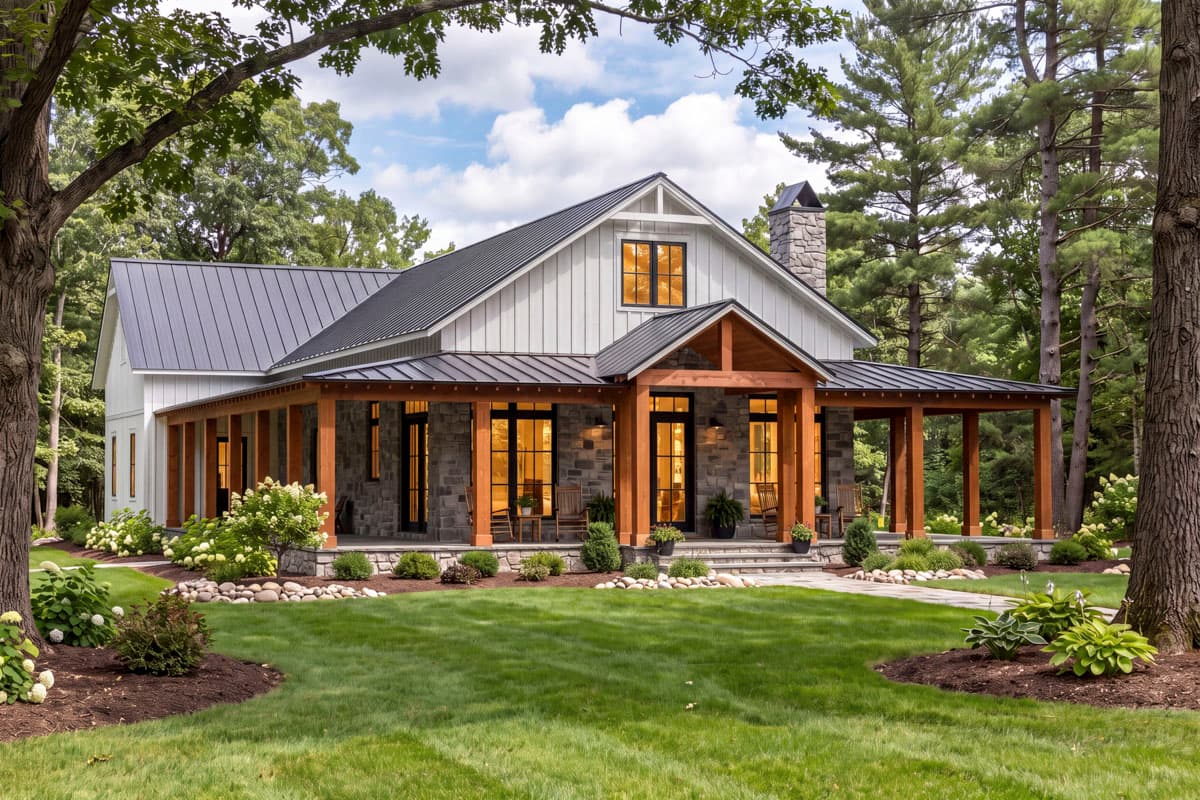 Plan 52059HZ: Charming Barndominium House Plan Featuring Three Bedrooms and Wraparound Porch - Image #5 - Barndominium, Country, Farmhouse, Southern