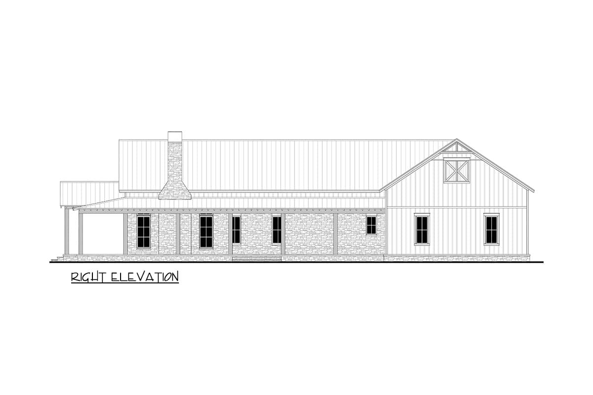 Plan 52059HZ: Charming Barndominium House Plan Featuring Three Bedrooms and Wraparound Porch - Image #9 - Barndominium, Country, Farmhouse, Southern