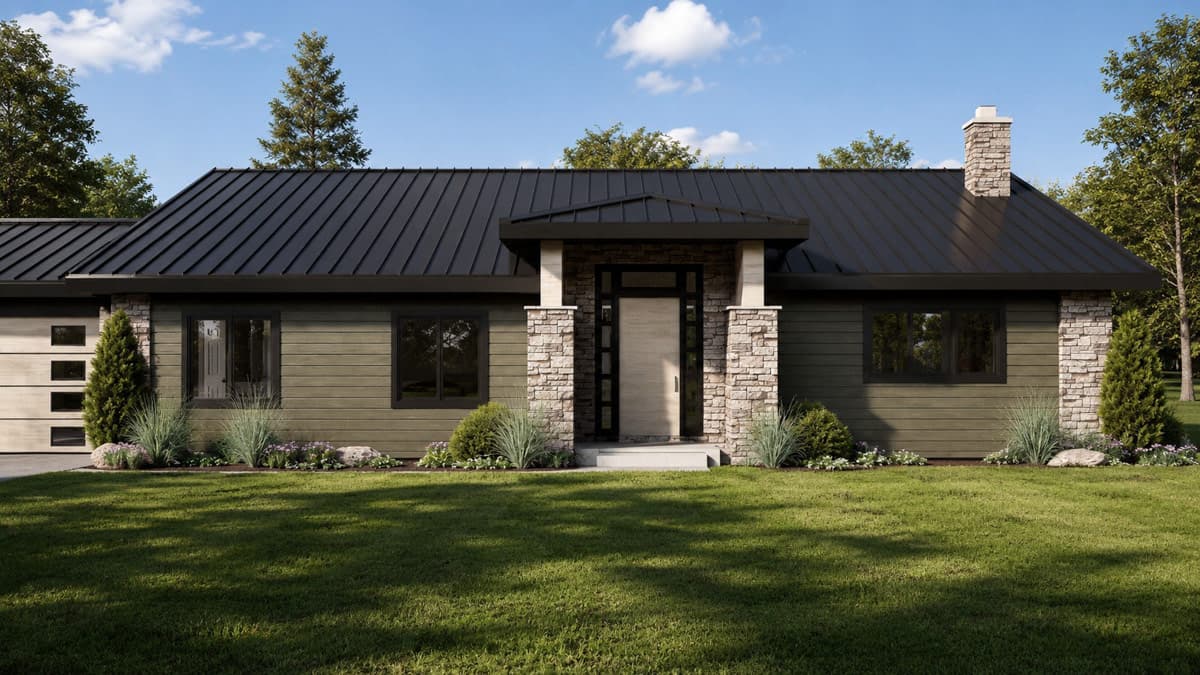 Plan 135470GRA: Contemporary Ranch House Plan with Three Bedrooms and Spacious Garage - Image #6 - Contemporary, Country, Craftsman, Modern, Ranch