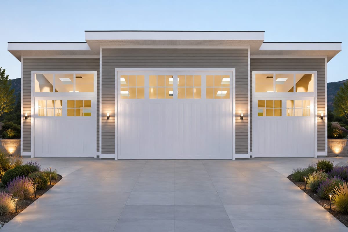 Plan image - 61769UT:Contemporary Four Car Detached Garage House Plan with Spacious Workshop