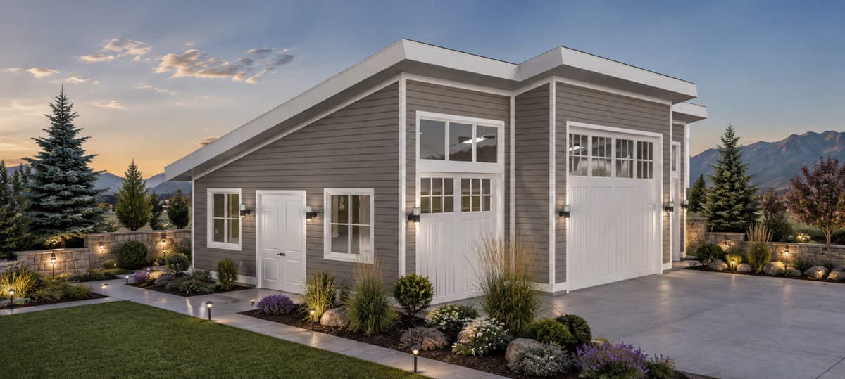Plan 61769UT: Contemporary Four Car Detached Garage House Plan with Spacious Workshop - Image #4 - Contemporary, Modern