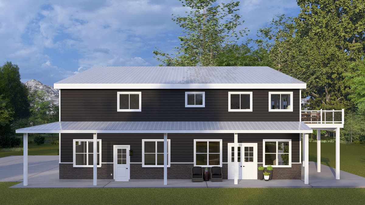 Plan 61770UT: Contemporary Modern Plan with 3 Bedrooms and Expansive Garage Space - Image #3 - Carriage, Contemporary, Modern