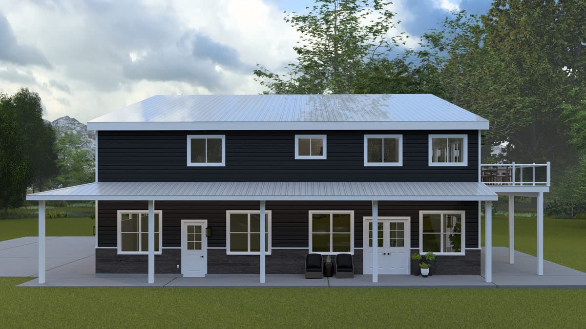Plan 61770UT: Contemporary Modern Plan with 3 Bedrooms and Expansive Garage Space - Image #2 - Carriage, Contemporary, Modern