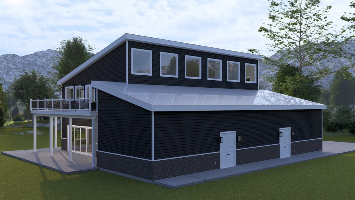 Plan 61770UT: Contemporary Modern Plan with 3 Bedrooms and Expansive Garage Space - Image #6 - Carriage, Contemporary, Modern