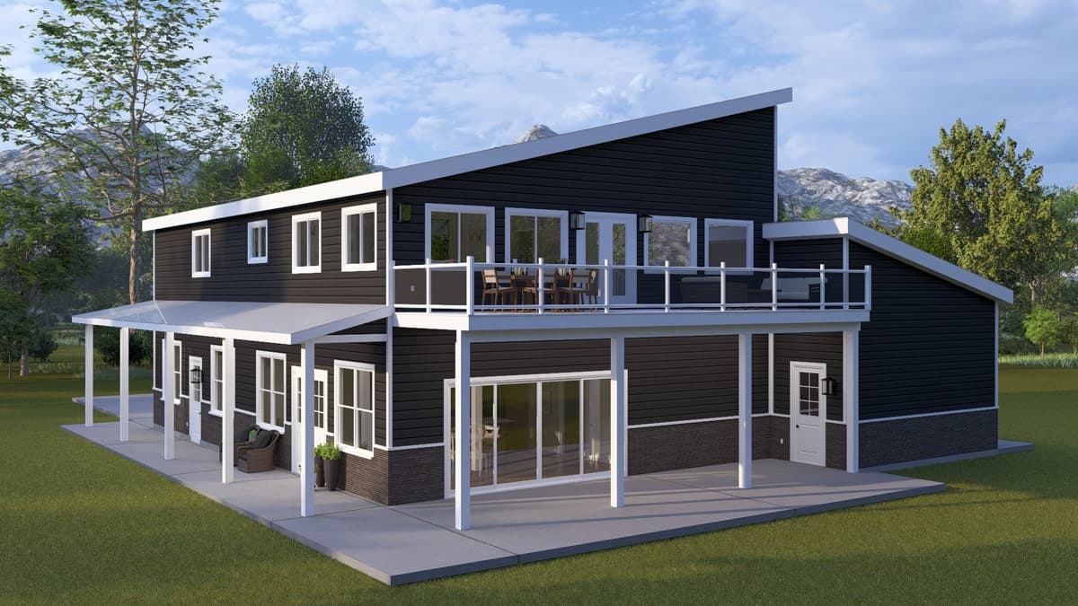 Plan 61770UT: Contemporary Modern Plan with 3 Bedrooms and Expansive Garage Space - Image #5 - Carriage, Contemporary, Modern